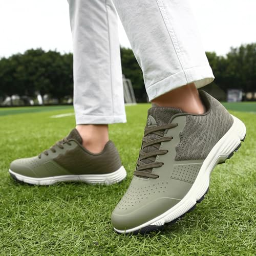 Image of Waterproof Professional Golf Shoes Men Spikes Golf Sneakers Male Outdoor Anti Slip Walking Footwears