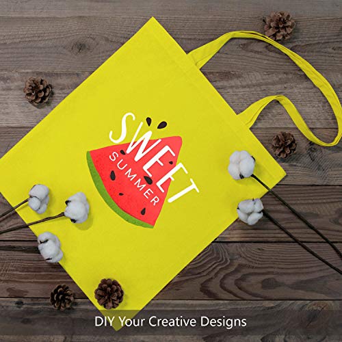 Image of TOPDesign 12-Pack Economical 16 inchx15 inch Yellow Cotton Tote Bag, Lightweight Medium Reusable Grocery Shopping Cloth Bags, Suitable for DIY, Advertising, Promotion, Gift, Activity