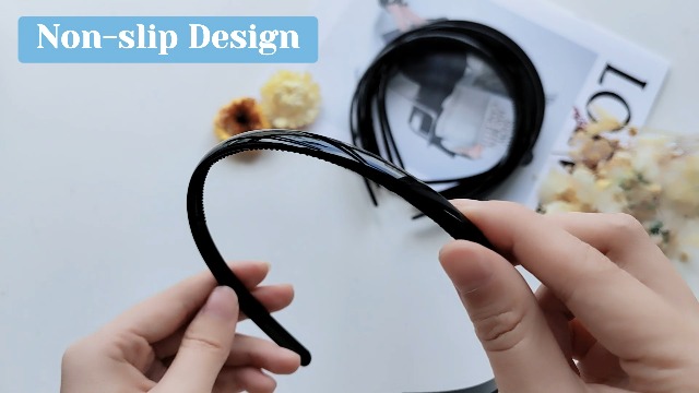MIETONG 2 Pezzi Cerchietti per Capelli - 8mm Larghezza Cerchietto Nero Cerchietto Capelli in Plastica Fai Da Te Accessori Cerchietto Capelli con Denti per Ragazze Donne Uomini