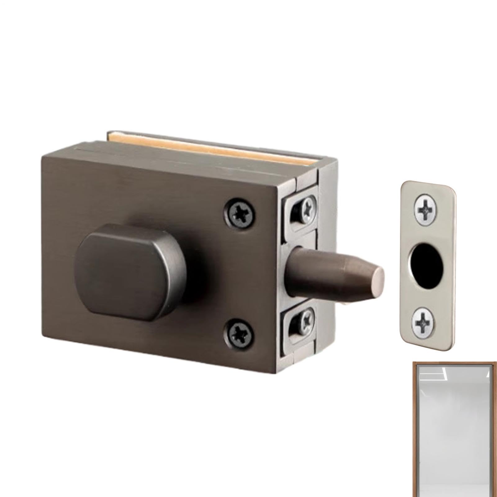 Serrure porte de douche zinc antivol amovible pour vitre de salle de bain