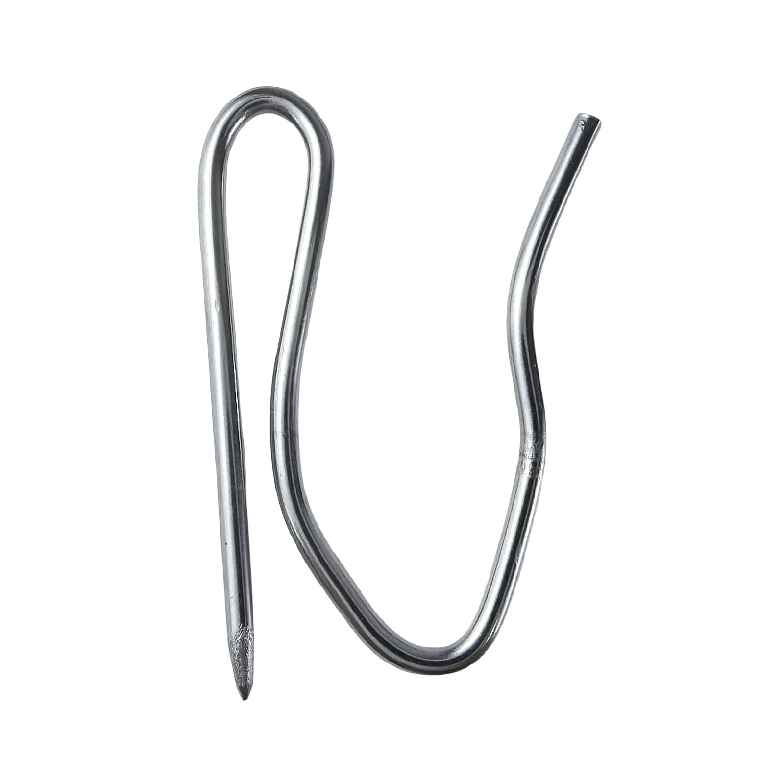 100 Pack Curtain Hooks, Offset Pin-On Drapery Decorative Hooks (Silver)