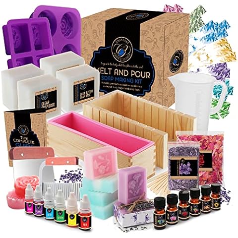 CraftZee Large Deluxe Soap Making Kit for Adults and Kids - Soap Making Supplies with Soap Base, Soap Cutter Box, Silicone Loaf Molds, Fragrances & More Melt and Pour DIY Craft Kits Cover