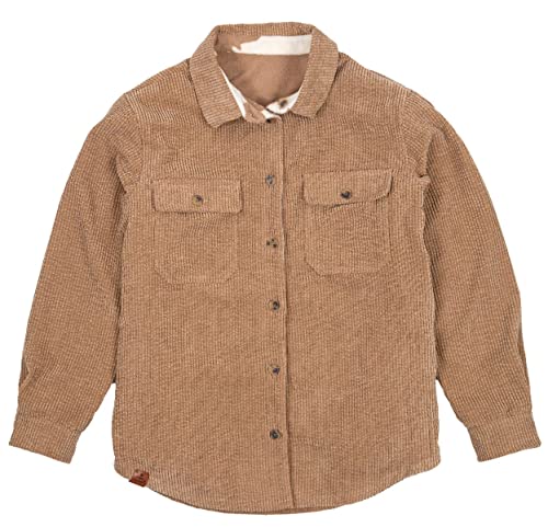 Simply Southern Reversible Brown Corduroy & Cow Print Fleece Shacket Jacket