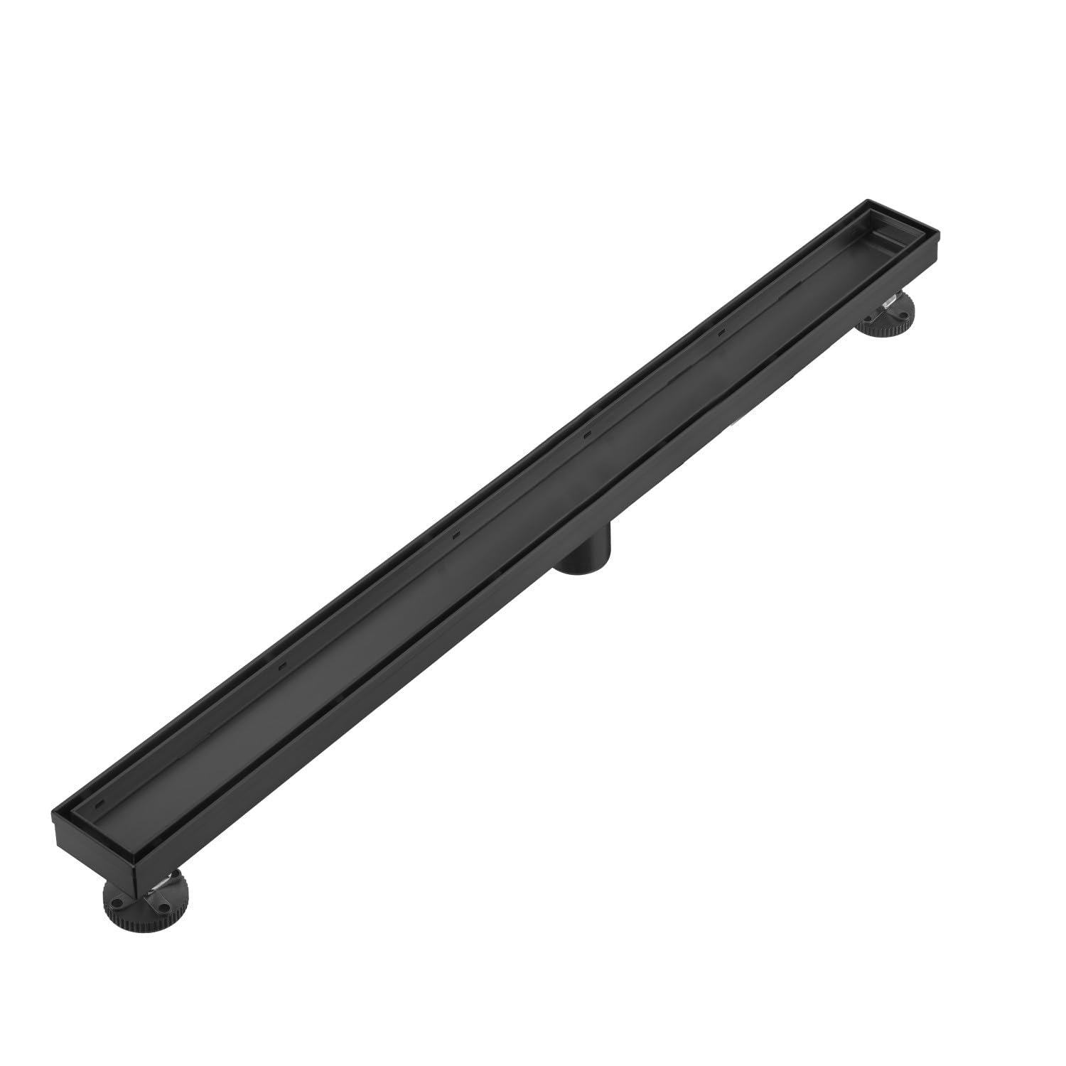 AVSIILE Linear Shower Floor Drain, Black 32 Inch 304 Stainless Steel Bathroom Drains Kit, Rectangular Shower Trench Drain with Reversable Tile-in Pattern Drain Cover & Hair Catcher