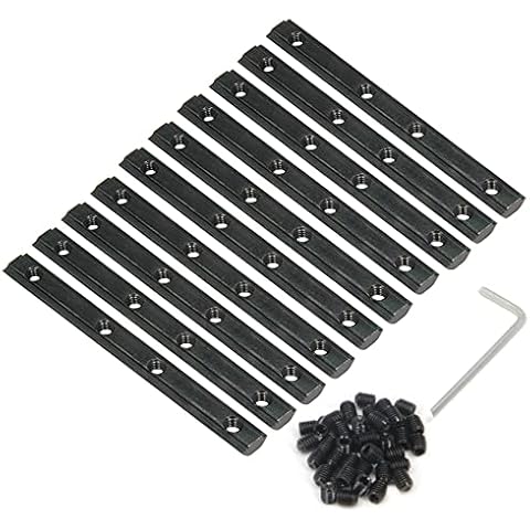 Zeberoxyz 10pcs Black Straight Line Connector Length 3.9inch Joint Bracket with M5 Screws for 2020 Series T Slot 6mm Aluminum Extrusion Profile (2020 Series Straight Brackets-Black) Cover