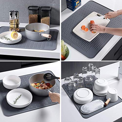 Non-Slip Placemat 6Pcs,Easy Clean Heat-Proof Silicone Western Dining Pad For Kitchen Table Cooking Christmas Decoration Table Mats,Light Gray #TOP4