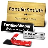 Personalisierte Namensplatte Acryl Türschild Briefkasten Namensschild Türklingel Schild Individuelle Namensplakette Selbstklebend Outdoor Hausschild Graviertes Acryl