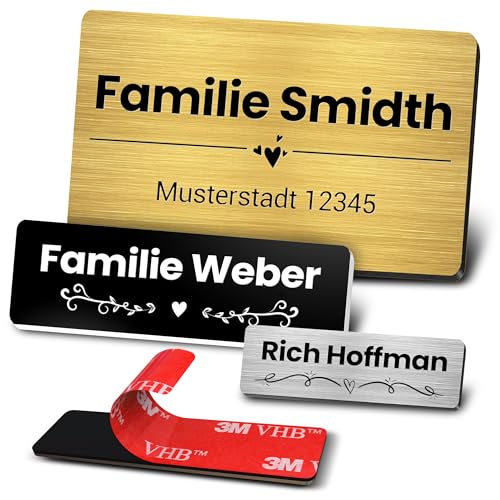 Personalisierte Namensplatte Acryl Türschild Briefkasten Namensschild Türklingel Schild Individuelle Namensplakette Selbstklebend Outdoor Hausschild Graviertes Acryl