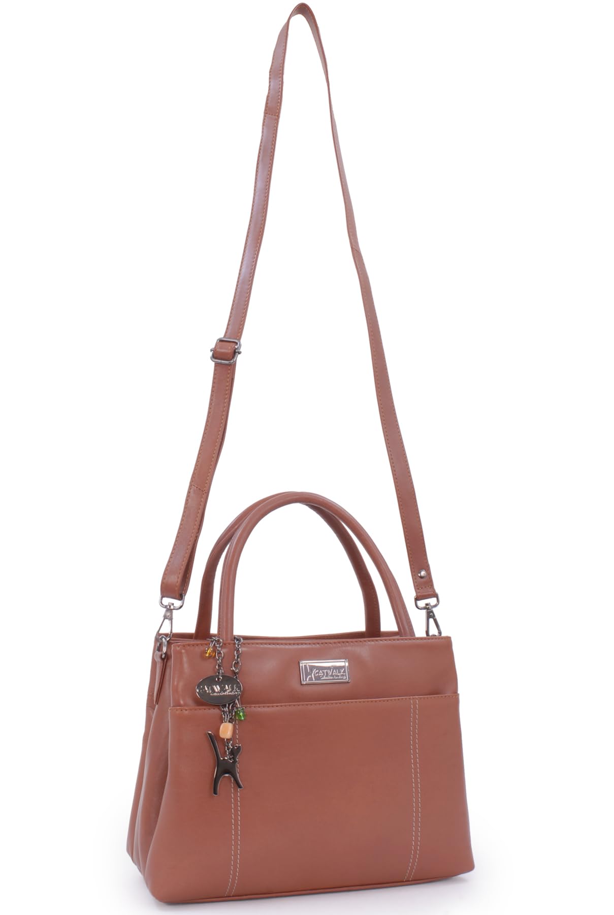 Catwalk Collection Handbags - Bolso de Hombro de Piel - Correa Bandolera Desmontable - Tote Mediano Mujer - Bolso de Mano Diario - Rosaline