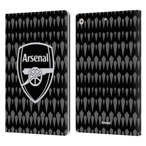 Head Case Designs Officially Licensed Arsenal FC Home Goalkeeper 2023/24 Crest Kit Leather Book Wallet Case Cover Compatible with Apple iPad 10.2 2019/2020/2021