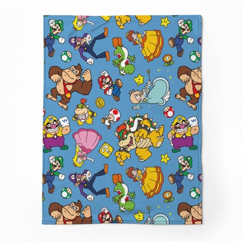 Image of SAHINLER créateur d'univers Mario Nintendo Mario and Friends Blanket 120 x 150 cm 100% Polyester Blue