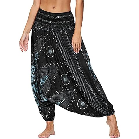 Nuofengkudu Women's Bohemian Harem Trousers Cover