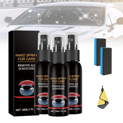 Nuracoat Nano Scratch Remover,Nuracoat Nanojex Car Scratch Repair Quick Repair Ceramic Coating Polishing Spray,Quick Repairing Grade Scratch Removal And Shine Restoration (3pcs-30ml) Nuracoat Nano Scratch Remover,Nuracoat Nanojex Car Scratch Repair Quick Repair Ceramic Coating Polishing Spray,Quick Repairing Grade Scratch Removal And Shine Restoration (3pcs-30ml)
