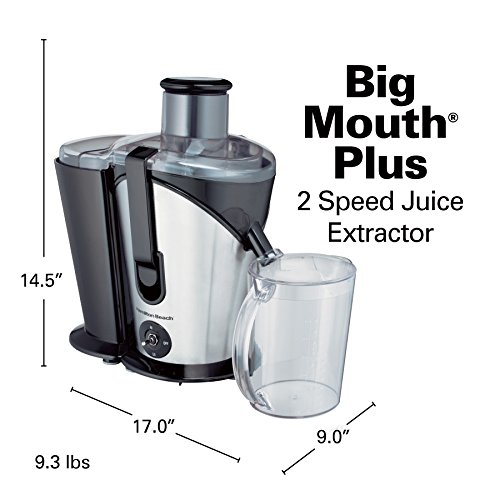 Hamilton Beach Juicer Machine, Centrifugal Extractor Big Mouth 3” Feed Chute For Whole Fruits & Vegetables, Easy To Clean, 2 Speeds, 800 Watts, Bpa Free, Black And Silver (67750) #TOP5