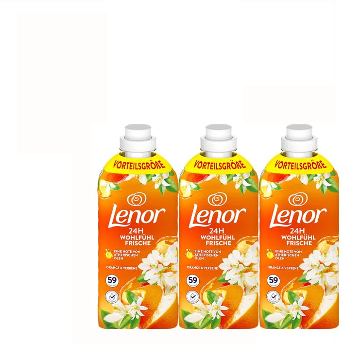 Lenor - Suavizante (3 unidades de 780 ml, aroma inspirado en la naturaleza, aroma a limón salvaje, 78 lavados)