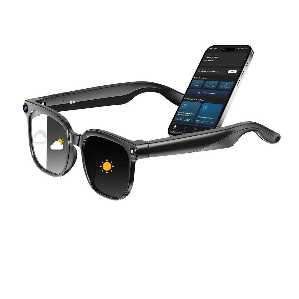 Occhiali Video Intelligenti con ia chiamate e Musica Senza Fili | occhiali intelligenti con ia bluetooth, registrazione video 4k hd e traduzione in tempo reale