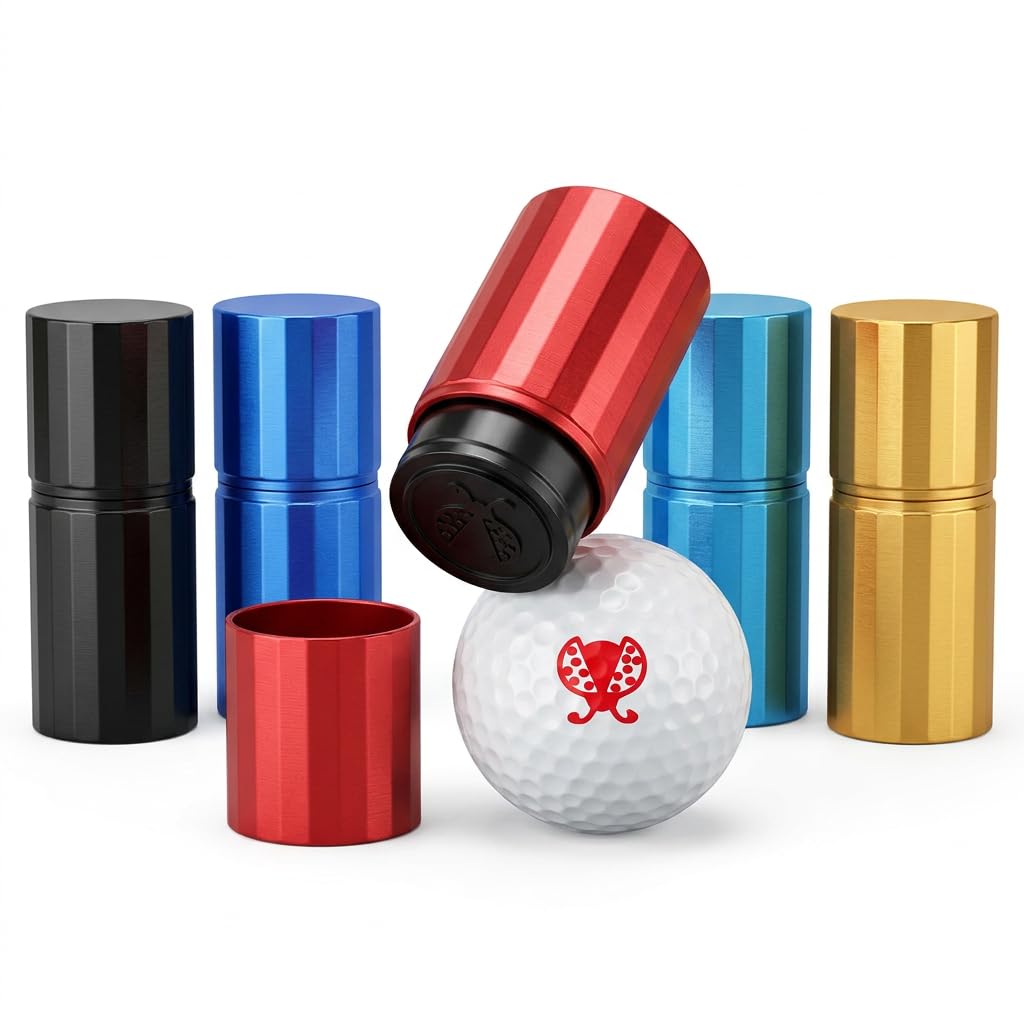 GSCSP Personalised Golf Ball Stamp - Aluminium Alloy Marker Tool, 100% Waterproof & Quick-Dry Ink, Smudge-Proof Golf Accessories Gifts for Men & Women