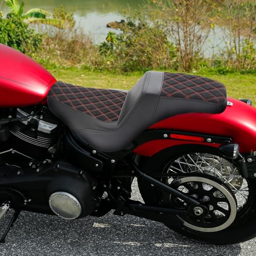 Asiento doble de moto Softail FXBB FXST con acolchado ergonómico antideslizante 6