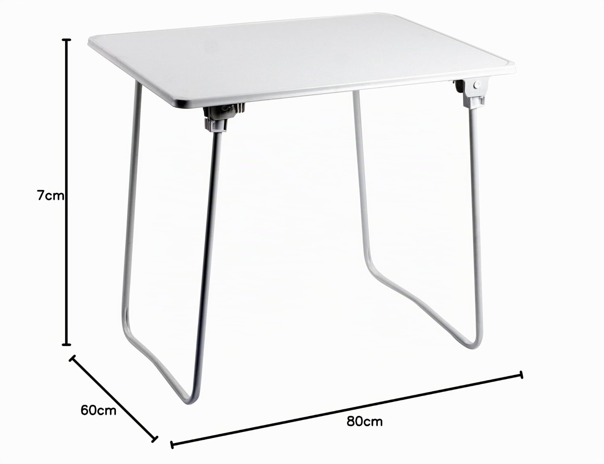 Alco 1-117 - Mesa acero, pata acero lacado blanco, 80 x 60cm