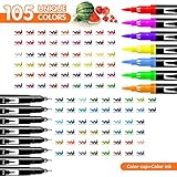 Melifluo 105 Dual Tip Colouring Pens Brush Pens Felt Brush Tip Pens for Adults Colouring Book Painting Sketching Highlighting - Image 7