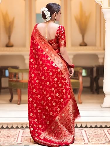 Image of Yashika Women's Pure Kanjivaram Silk Saree Soft Banarasi Style Wedding With Blouse Piece | Saree For Women | New Sari