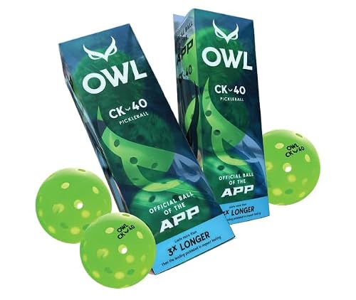 OWL Sport, Pickleball Balls, CK-40 Pickleball (Pack of 3) - Last 3X Longer, Outdoor Pickleball Ball