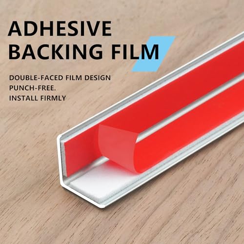 Image of 10pcs 48 inch L*0.59 inch W Aluminum Self-Adhesive Wall Corner Protectors, Wall Furniture Bumper, Safety Baby Proofing Corner Cushion Table Edge,Wide Coverage and Easy to Install - Silver