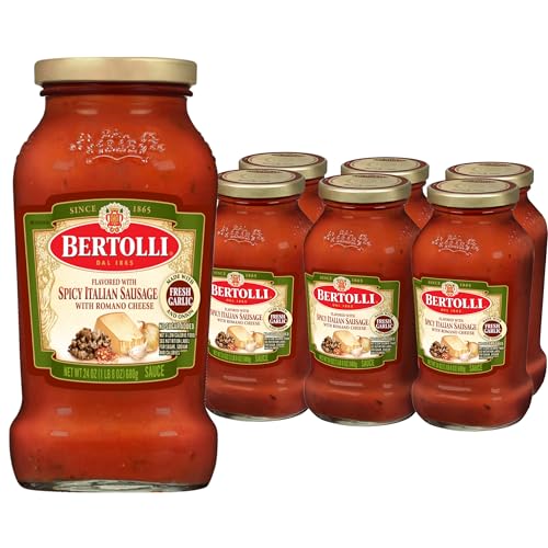 Top 10 Picks for the Best Jar Sauce for Sausage and Peppers 7 Bertolli Spicy Italian Sausage with Romano Cheese Sauce - 24oz (Pack of 6)