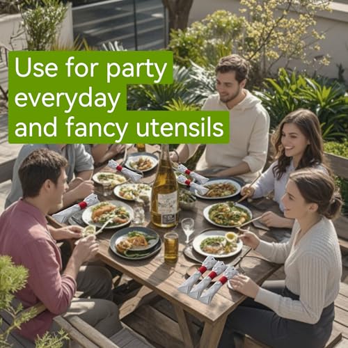 NATURALABEL 2000 PCS Paper Napkin Rings with Box, Self-Adhesive Napkin Bands, for Family Reunion, Birthday Party, Wedding, Celebration (Red)