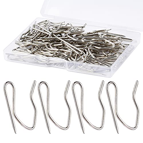 Image of 1.2 Inches Curtain Hooks, Sopito 58pcs Metal Drapery Pin and Hook for Door Window Shower Curtain, Silver