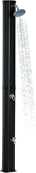 Outdoor Pool Shower Solar Heated, 9.3 Gallon Garden Pool Shower w/ 360 Swivel Shower Head and Foot Shower Tap, for Outdoor Backyard Poolside Beach Pool Spa