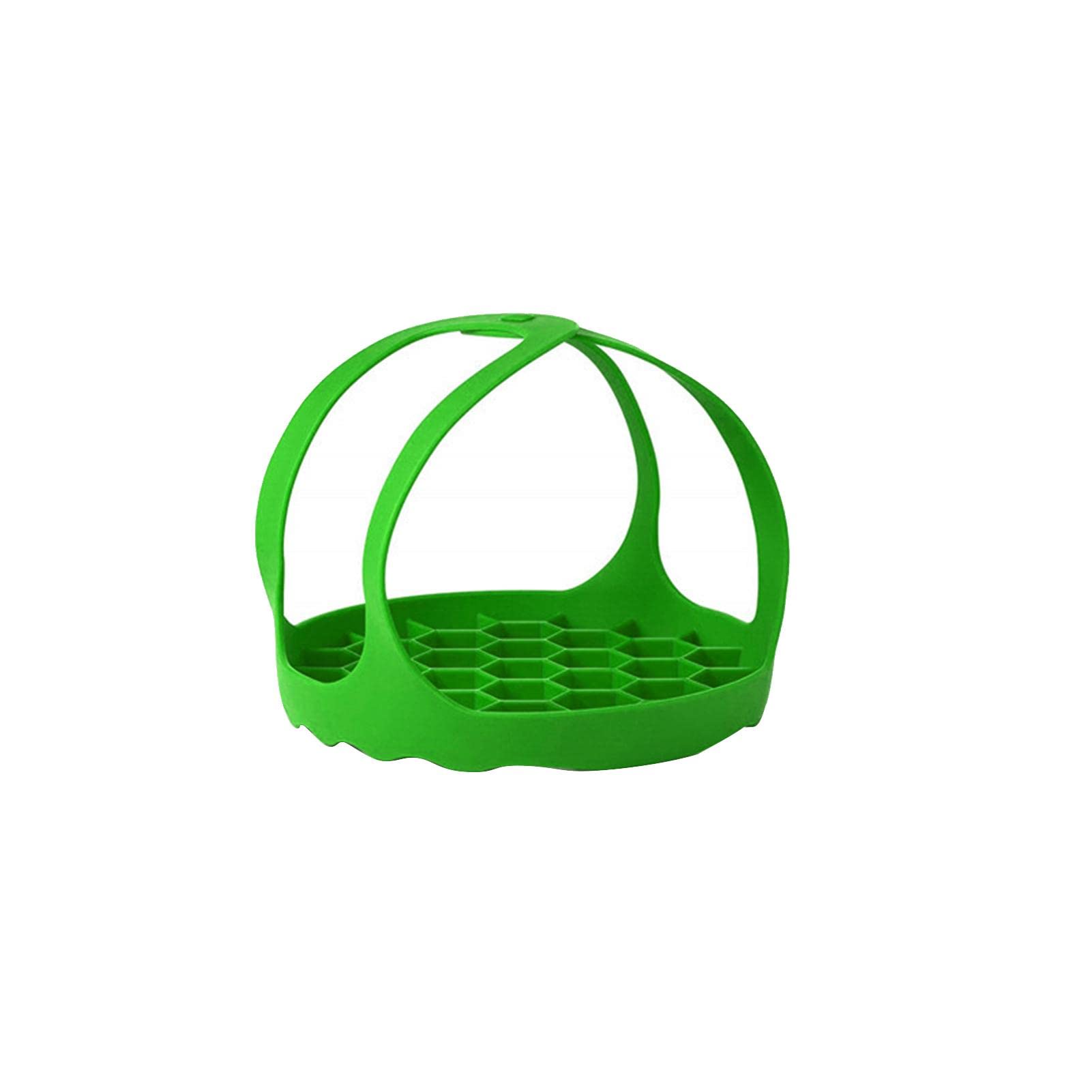 Silicone Sling Lifter, Cooker Sling With Handles Cooling Drying Rack Bakeware Sling Egg Steamer Rack for Cooking, Roasting, Drying(COLOR:Green/8 Inch)