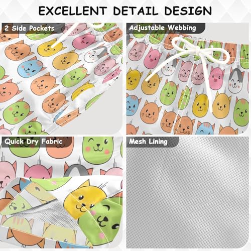 Boys Trunks, Toddler Swimwear Boys 2t, Cute Cartoon Cat3