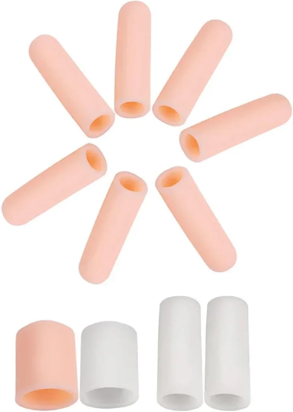 Toe Protectors Women 50pcs Silicone Toe Separator Finger Protector Applicator Soft Corn Callus Remover Bunion Corrector Foot Care Tools(Closed Skin)