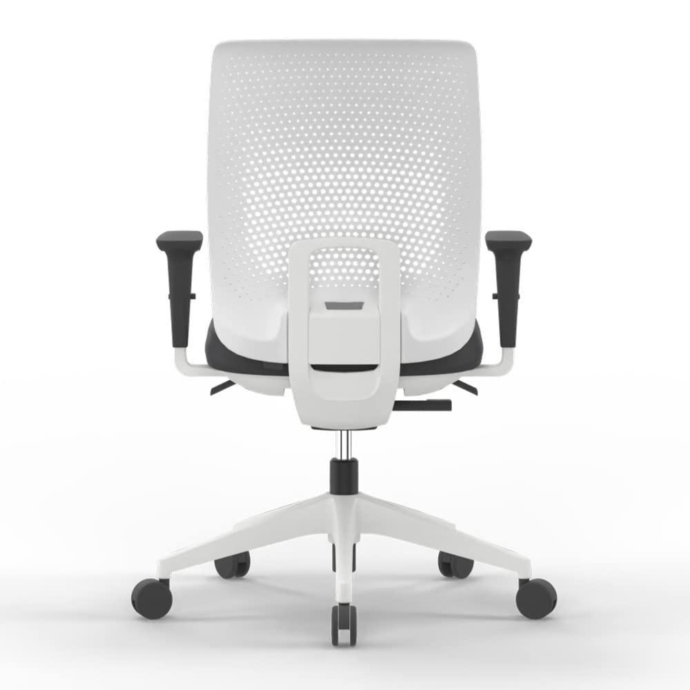 Silla de Oficina Profesional Top Actiu Trim White & Black tapizada. Ergonómica, Brazos Regulables 3D con certificación 24h hasta 150kg