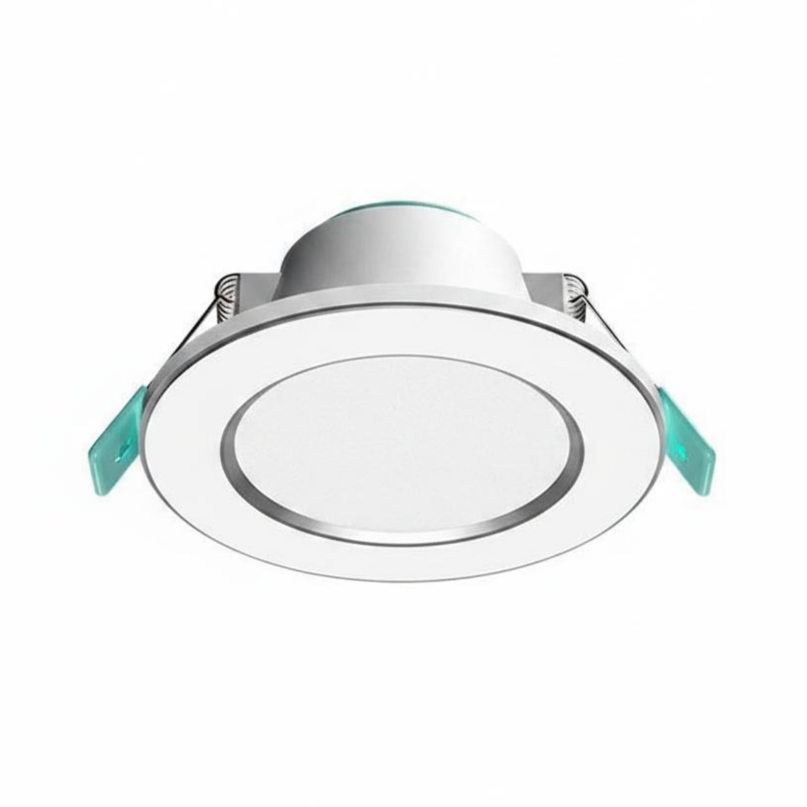 3000K-6000K Round Recessed LED Downlight 7W Full-Spectrum LED Downlight Aluminum Indoor Lighting Slim-Profile, White Silver, 3-Color Change-image-4