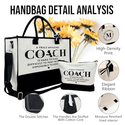 SUSZDOU Amazing Tote Bag, Canvas Tote Bag for Women with Zipper Closure, Shoulder Beach Bag,Female Trainers Gifts for Women, Makeup Bag - image 7