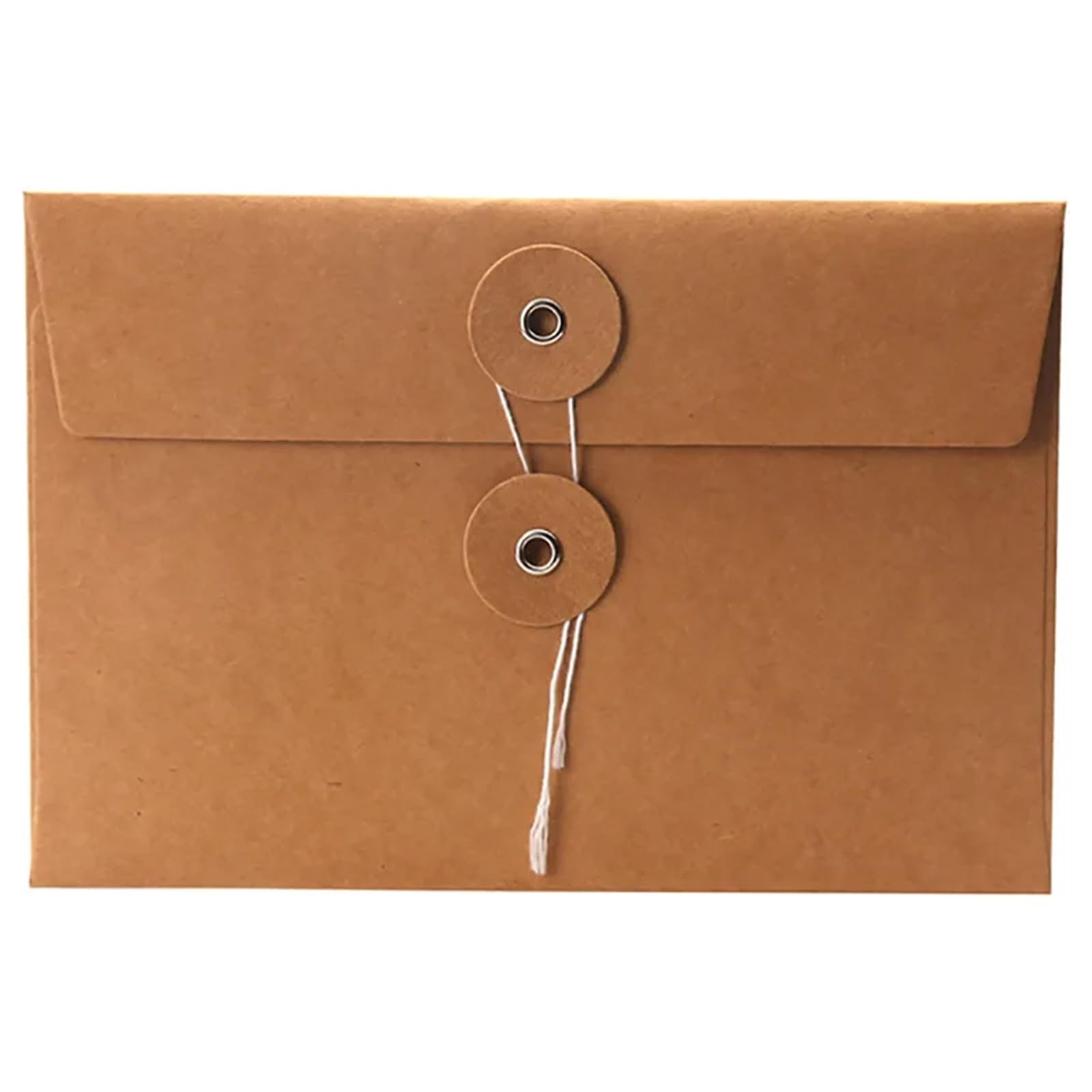 Sobres de papel kraft de 50 unidades, estilo vintage, color marrón, con cierre de cordón de botón, cierre de corbata, para tarjetas de felicitación, almacenamiento de cartas, diarios