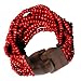 Maroon 14 Strand Elastic Stretchy Glass Beaded Bracelet With Wooden Buckle Clasp – 2” Wide
