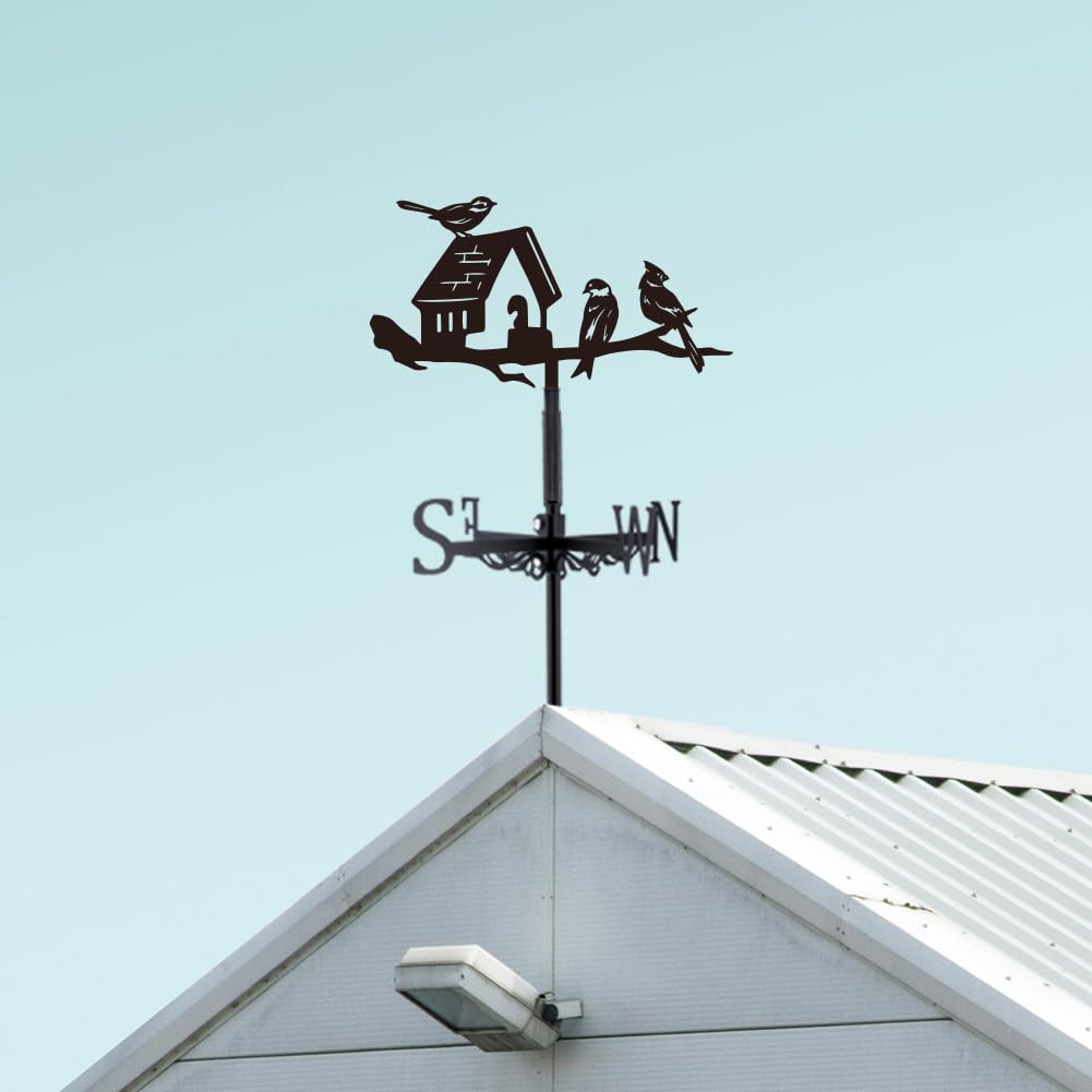 SUPERDANT Girouette de Jardin Exterieur Oiseaux Maison Girouette de Toit pour Jardin Ferme Décoratif Indicateur Extérieur Fer Girouettes en Métal Girouettes Cour
