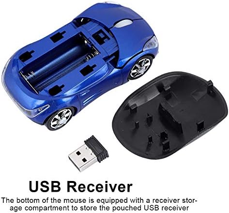 Zer one 4 Color 2.4G Wireless Mouse Bluetooth Optical Car-shape Mouse 1600DPI for Mac/ME/Windows PC/Tablet Gaming Office(Blue)