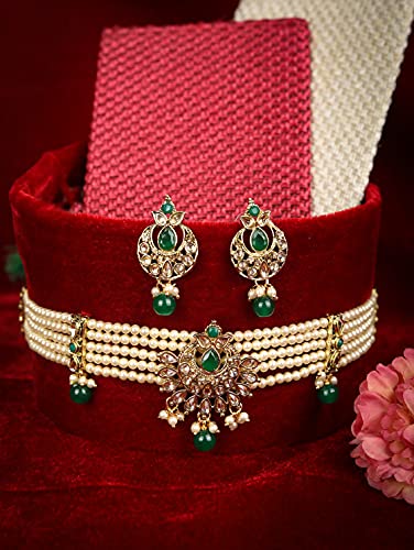 Women's Kundan Plated Choker Set, Traditional Elegance