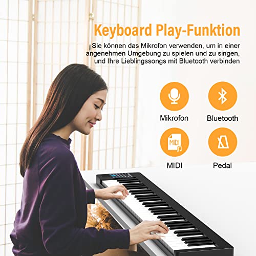 Clavier de Piano 61 Touches Support MIDI et Bluetooth Pianos Portables pour Débutant Numérique Clavier de Piano avec sac… - Les Beatles, Paul McCartney, John Lennon, RIngo Starr, George Harrison Clavier de Piano 61 Touches Support MIDI et Bluetooth Pianos Portables pour Débutant Numérique Clavier de Piano avec sac… – Image 4