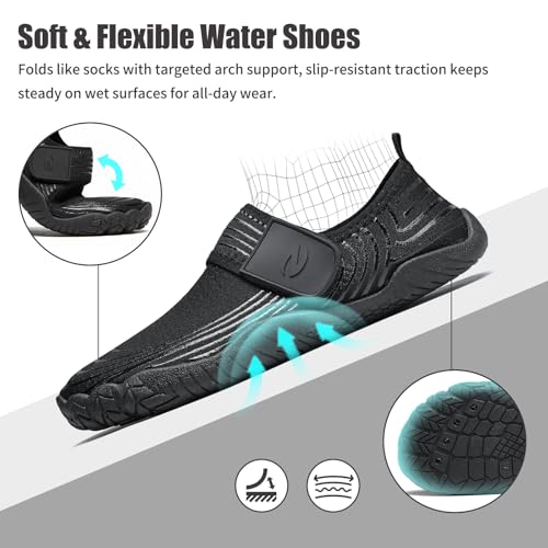 Image of LIZRHA Water Shoes for Men and Women Quick Dry Aqua Swim Barefoot Shoes for Outdoor Fishing Beach Pool Boat Surfing Walking Water Park and Yoqa Activities