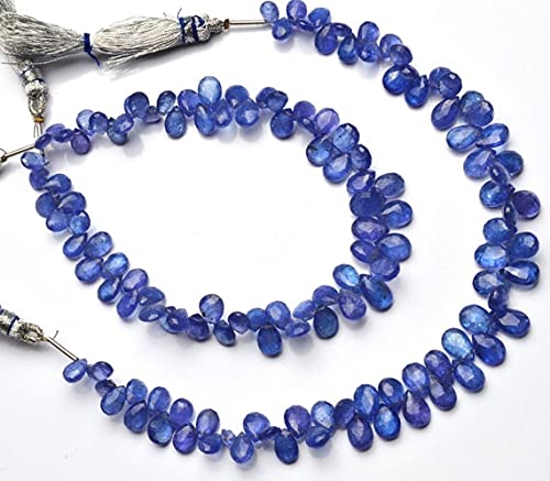 Tanzanite naturelle facettée en poire briolette de haute qualité pour la création de bijoux
