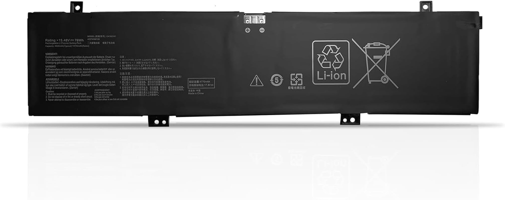 (15.48V 76Wh) C41N2101 Battery Compatible for ASUS ROG Zephyrus G14 GA402 GA402R GA402RJ GA402NI GA402NJ GA402NV TUF Dash F15 FX517 FX517ZC FX517ZE Zenbook Pro 14 UM6702RA UX8402ZA Series