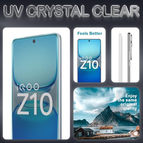 Image of ArmourPro Matte UV Tempered Glass for IQOO Z10R and IQOO Z10, 2 Pack | Anti-Glare Curved Screen Protector, 9H Scratch Resistant, Fingerprint Compatible, Case-Friendly