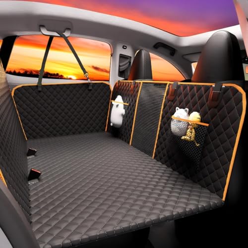 Chilino Back Seat Extender for Dogs - Large Space, Waterproof Hard-Bottom Dog Car Seat Cover for Back Seat, Holds 420lbs, Upgraded Material Waterproof Pet Car Bed Dog Hammock for Car, SUV,Truck
