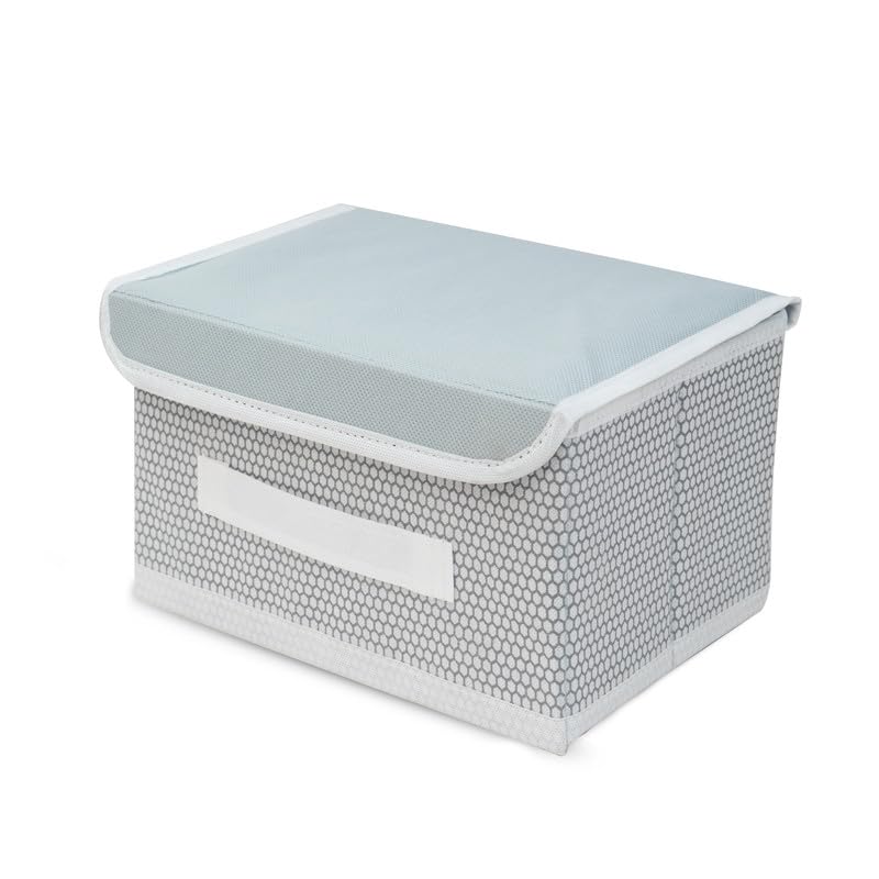 M Teaser Non-Woven Small Storage Box Wardrobe Closet Organizer Foldable Stackable Basket/Bins with Lid and Handle (Grey, Pack of 1) (B0CR13DHCW) Amazon Price History, Amazon Price Tracker