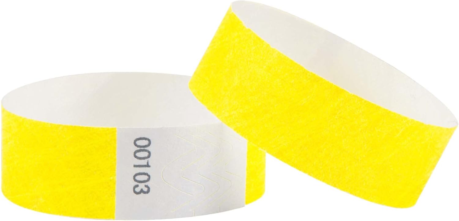 L LIKED 500pcs Numbered Wristbands, Waterproof Paper Bracelets Lightweight Concert Event